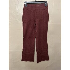 Women With Control XXS Burgundy Herringbone Boot Cut Pants